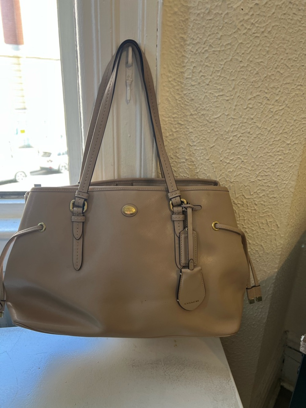 Coach Taupe Leather Shoulder Tote